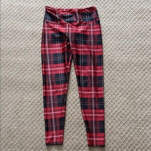 Plaid Red and Black Womens Leggings